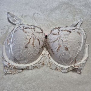 La SENZA Cream and Brown Lace Bra